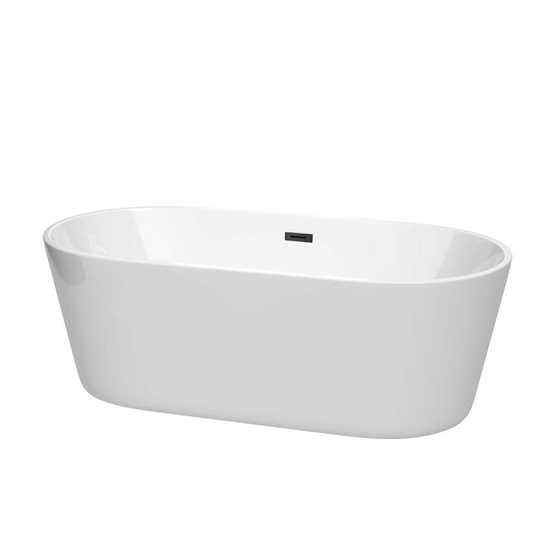 Carissa 67 Inch Freestanding Bathtub in White - 6
