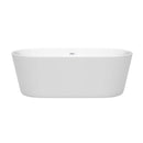 Carissa 67 Inch Freestanding Bathtub in White - 17