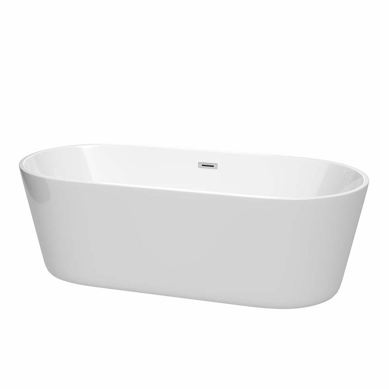 Carissa 71 Inch Freestanding Bathtub in White - 11