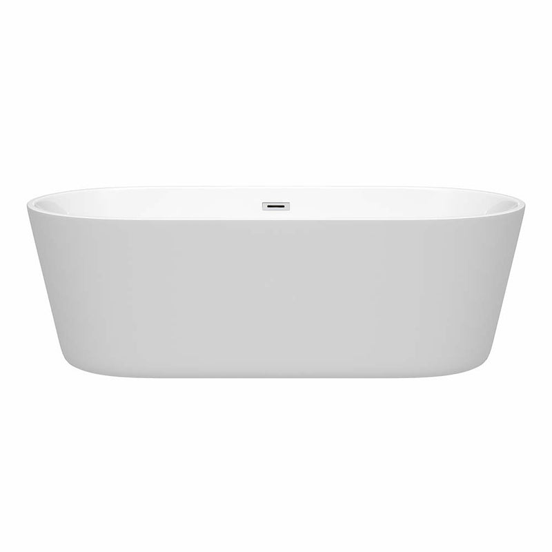 Carissa 71 Inch Freestanding Bathtub in White - 12