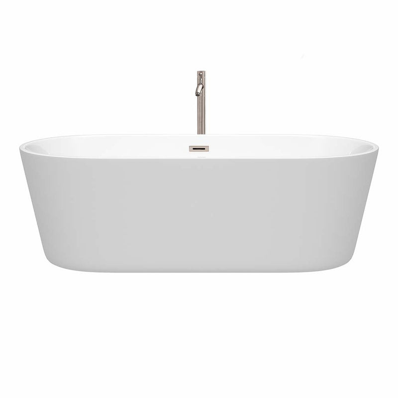 Carissa 71 Inch Freestanding Bathtub in White - 22