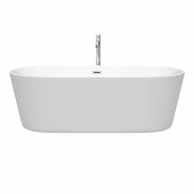 Carissa 71 Inch Freestanding Bathtub in White - 27