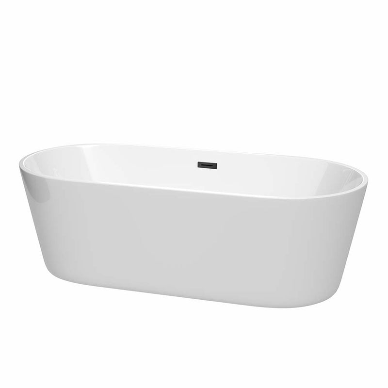 Carissa 71 Inch Freestanding Bathtub in White - 6