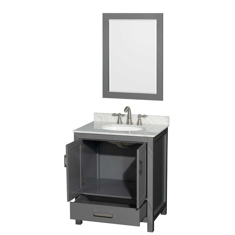 Sheffield 30 Inch Single Bathroom Vanity in Dark Gray - 38