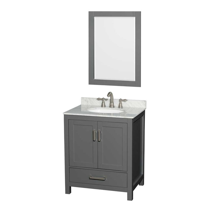Sheffield 30 Inch Single Bathroom Vanity in Dark Gray - 37