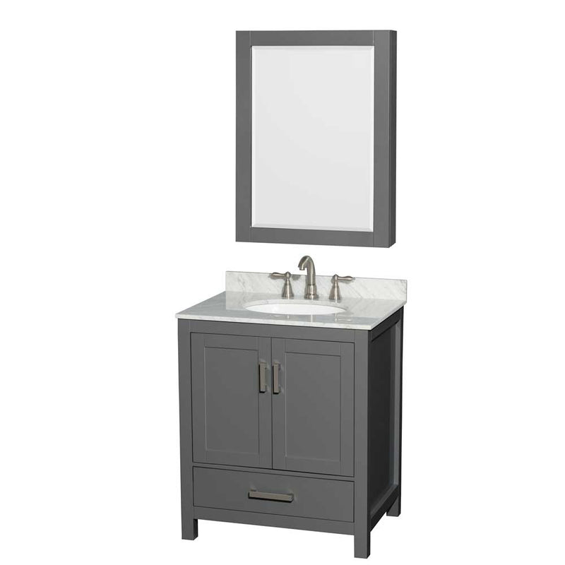 Sheffield 30 Inch Single Bathroom Vanity in Dark Gray - 41