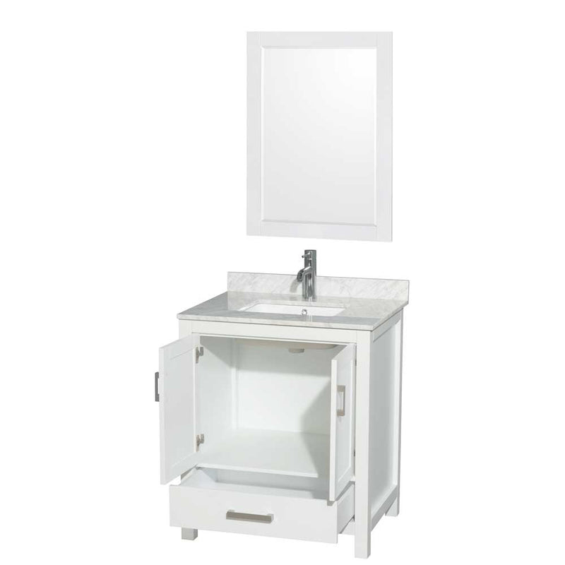 Sheffield 30 Inch Single Bathroom Vanity in White - 29