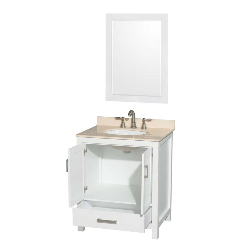Sheffield 30 Inch Single Bathroom Vanity in White - 8