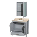 Sheffield 36 Inch Single Bathroom Vanity in Gray - 13