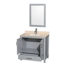 Sheffield 36 Inch Single Bathroom Vanity in Gray - 18