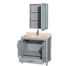Sheffield 36 Inch Single Bathroom Vanity in Gray - 21