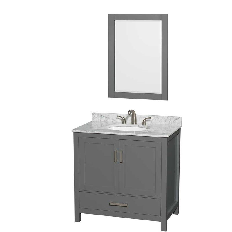 Sheffield 36 Inch Single Bathroom Vanity in Dark Gray - 37