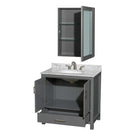 Sheffield 36 Inch Single Bathroom Vanity in Dark Gray - 42