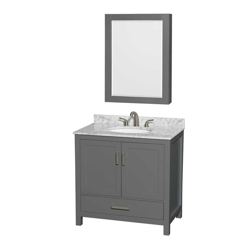 Sheffield 36 Inch Single Bathroom Vanity in Dark Gray - 41