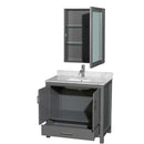 Sheffield 36 Inch Single Bathroom Vanity in Dark Gray - 55