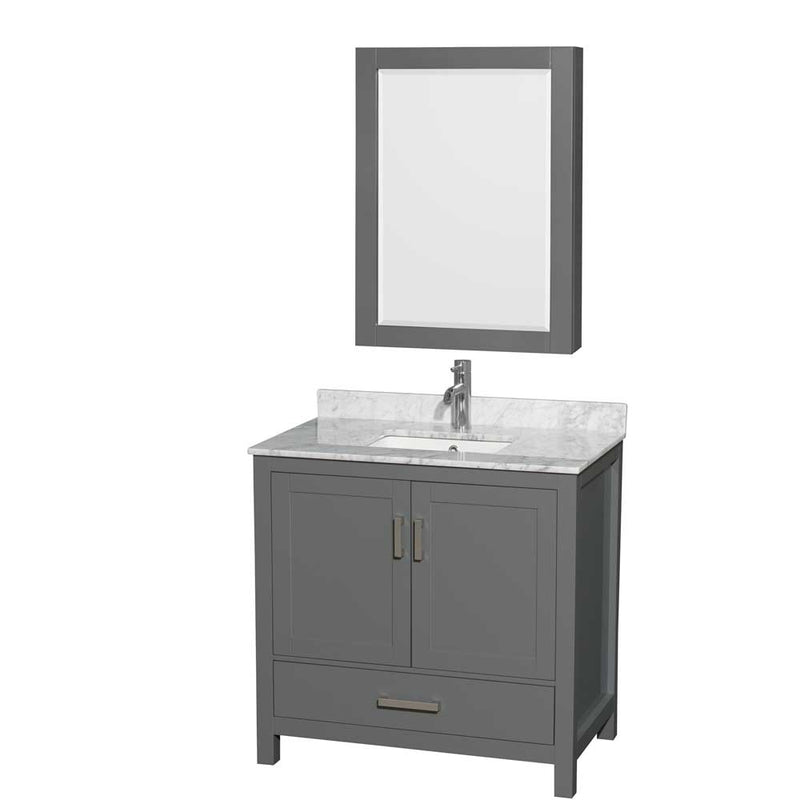 Sheffield 36 Inch Single Bathroom Vanity in Dark Gray - 54