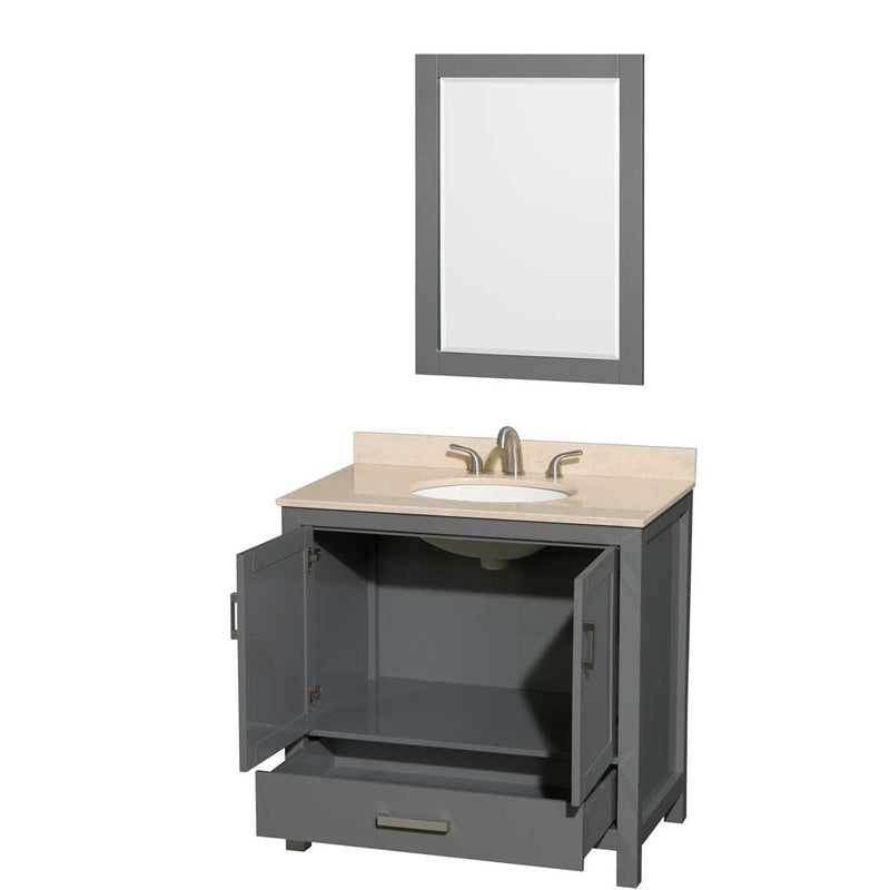 Sheffield 36 Inch Single Bathroom Vanity in Dark Gray - 12
