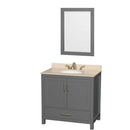 Sheffield 36 Inch Single Bathroom Vanity in Dark Gray - 11