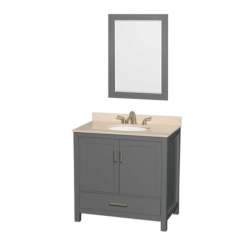 Sheffield 36 Inch Single Bathroom Vanity in Dark Gray - 11