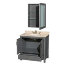 Sheffield 36 Inch Single Bathroom Vanity in Dark Gray - 16