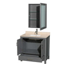 Sheffield 36 Inch Single Bathroom Vanity in Dark Gray - 29