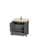 Sheffield 36 Inch Single Bathroom Vanity in Dark Gray - 22