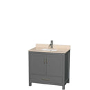 Sheffield 36 Inch Single Bathroom Vanity in Dark Gray - 21