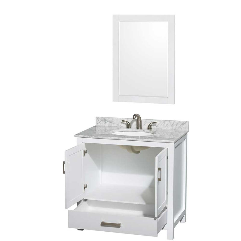 Sheffield 36 Inch Single Bathroom Vanity in White - 30