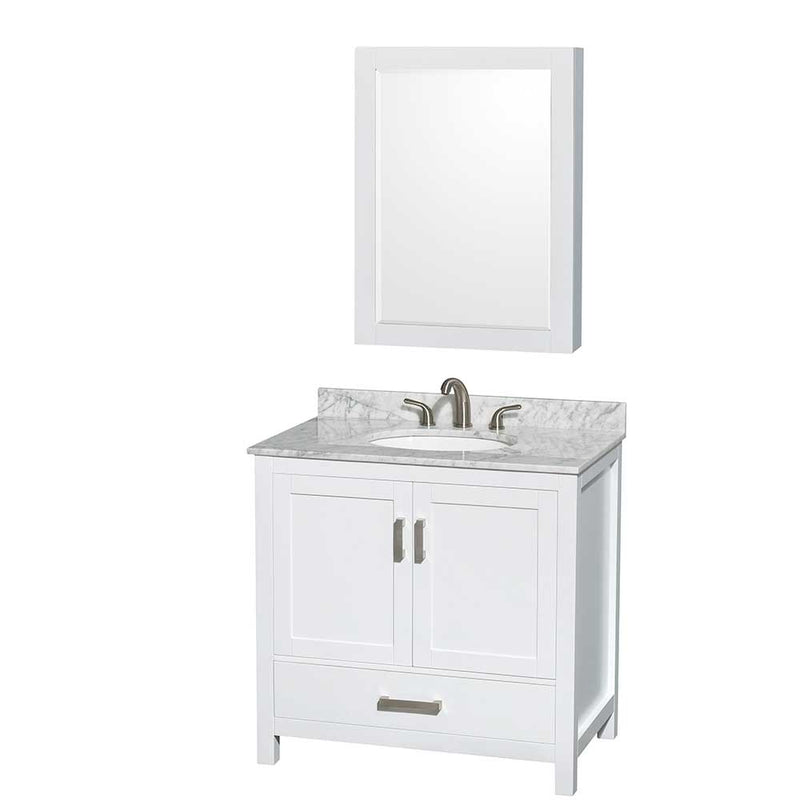 Sheffield 36 Inch Single Bathroom Vanity in White - 33