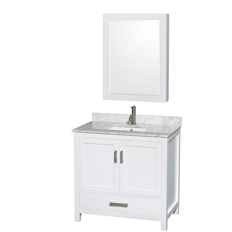 Sheffield 36 Inch Single Bathroom Vanity in White - 44