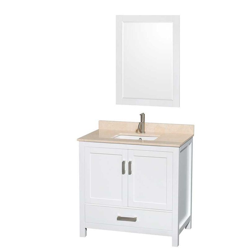 Sheffield 36 Inch Single Bathroom Vanity in White - 18