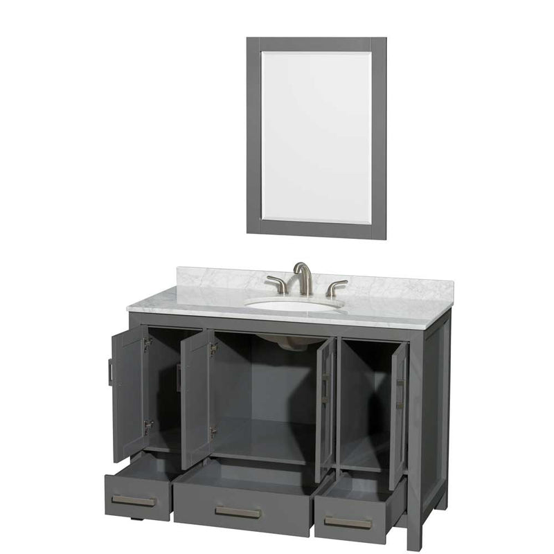 Sheffield 48 Inch Single Bathroom Vanity in Dark Gray - 47