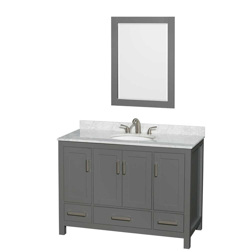 Sheffield 48 Inch Single Bathroom Vanity in Dark Gray - 46