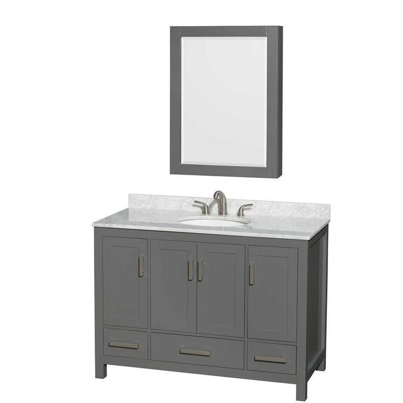 Sheffield 48 Inch Single Bathroom Vanity in Dark Gray - 50