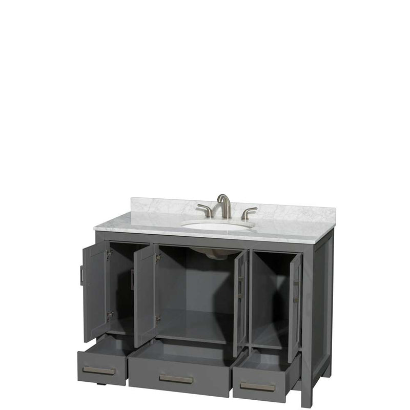 Sheffield 48 Inch Single Bathroom Vanity in Dark Gray - 44