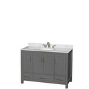 Sheffield 48 Inch Single Bathroom Vanity in Dark Gray - 43