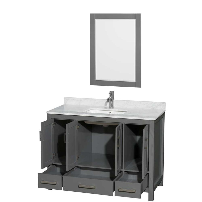 Sheffield 48 Inch Single Bathroom Vanity in Dark Gray - 60
