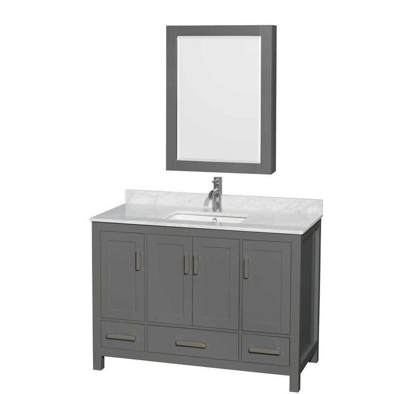 Sheffield 48 Inch Single Bathroom Vanity in Dark Gray - 63