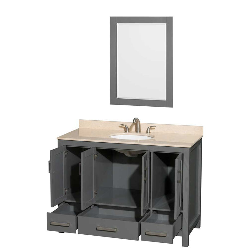 Sheffield 48 Inch Single Bathroom Vanity in Dark Gray - 21