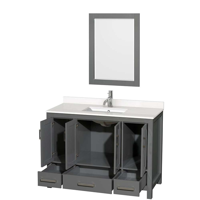 Sheffield 48 Inch Single Bathroom Vanity in Dark Gray - 72