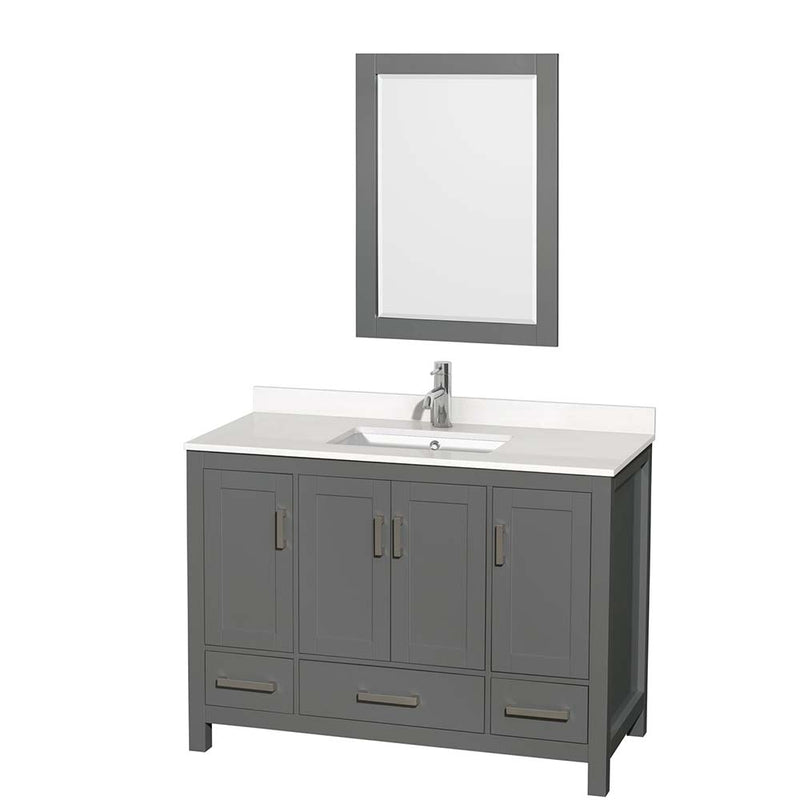 Sheffield 48 Inch Single Bathroom Vanity in Dark Gray - 71