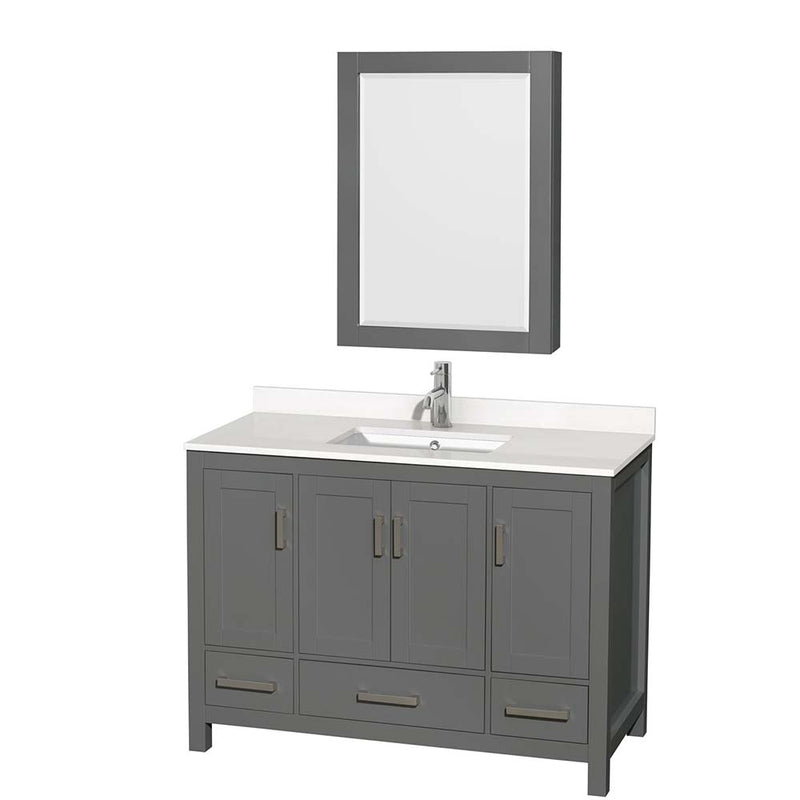 Sheffield 48 Inch Single Bathroom Vanity in Dark Gray - 74