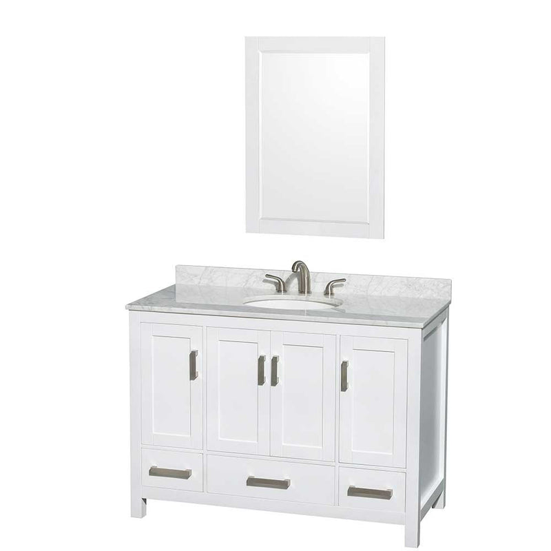 Sheffield 48 Inch Single Bathroom Vanity in White - 38
