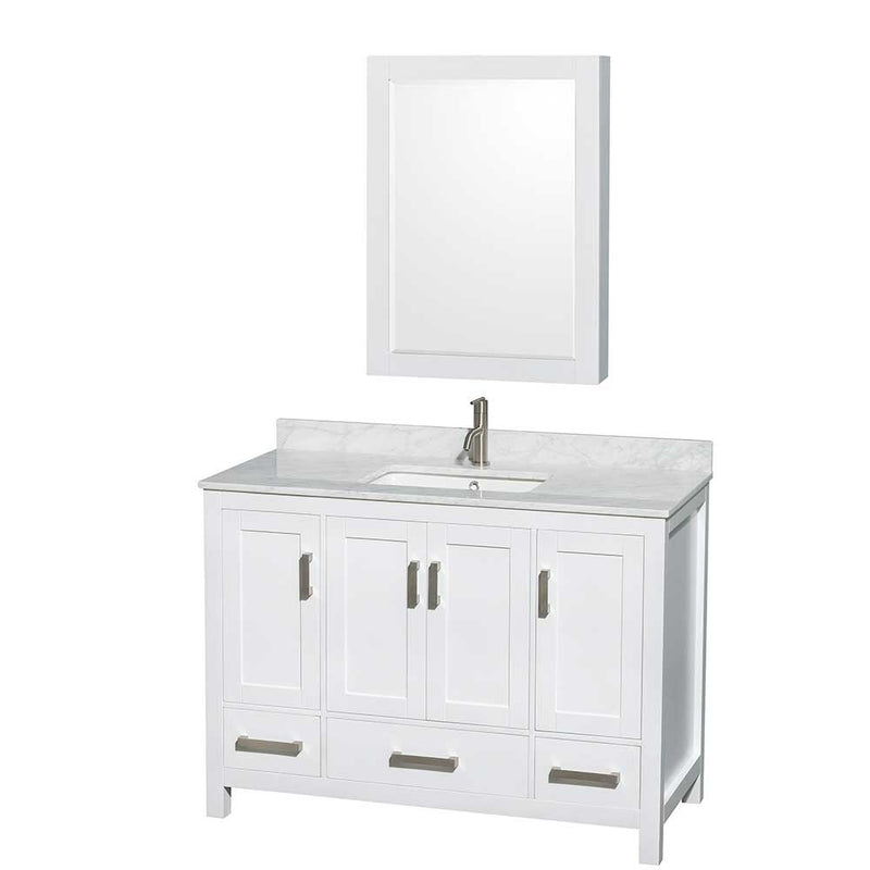Sheffield 48 Inch Single Bathroom Vanity in White - 53