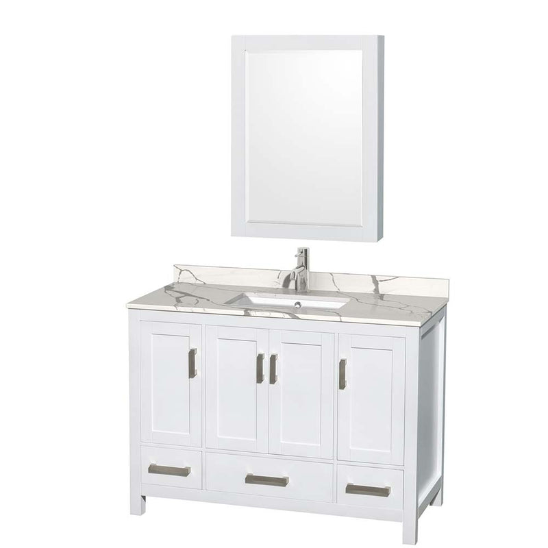 Sheffield 48 Inch Single Bathroom Vanity in White - 9