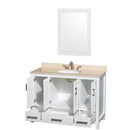 Sheffield 48 Inch Single Bathroom Vanity in White - 17