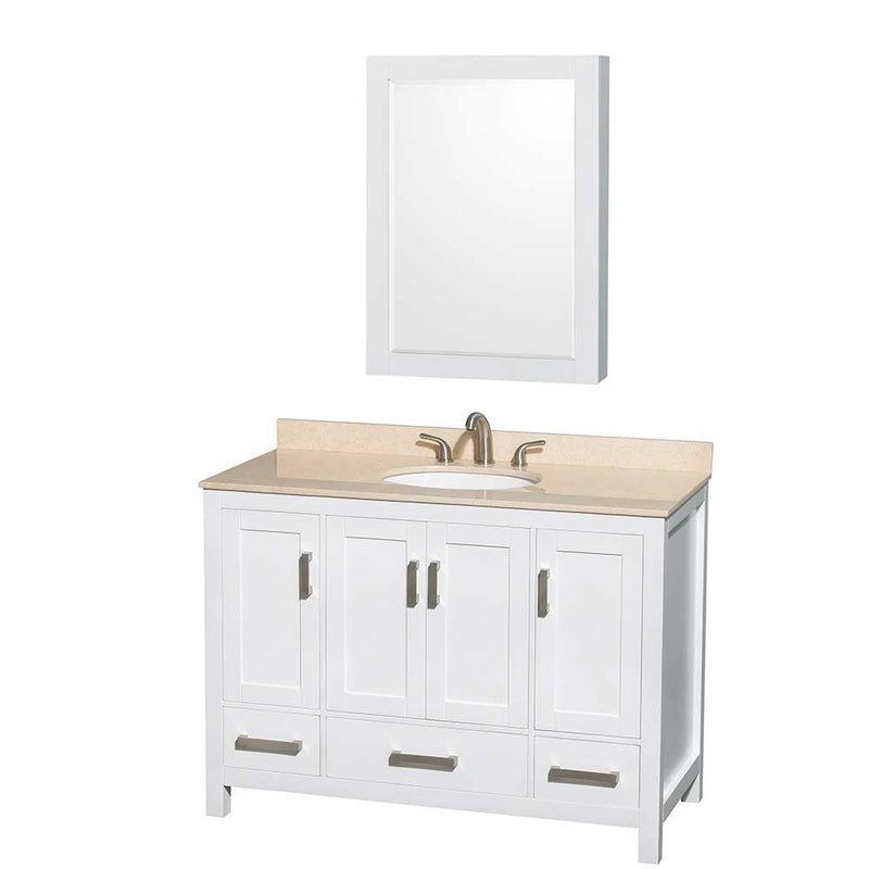 Sheffield 48 Inch Single Bathroom Vanity in White - 20