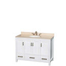 Sheffield 48 Inch Single Bathroom Vanity in White - 22