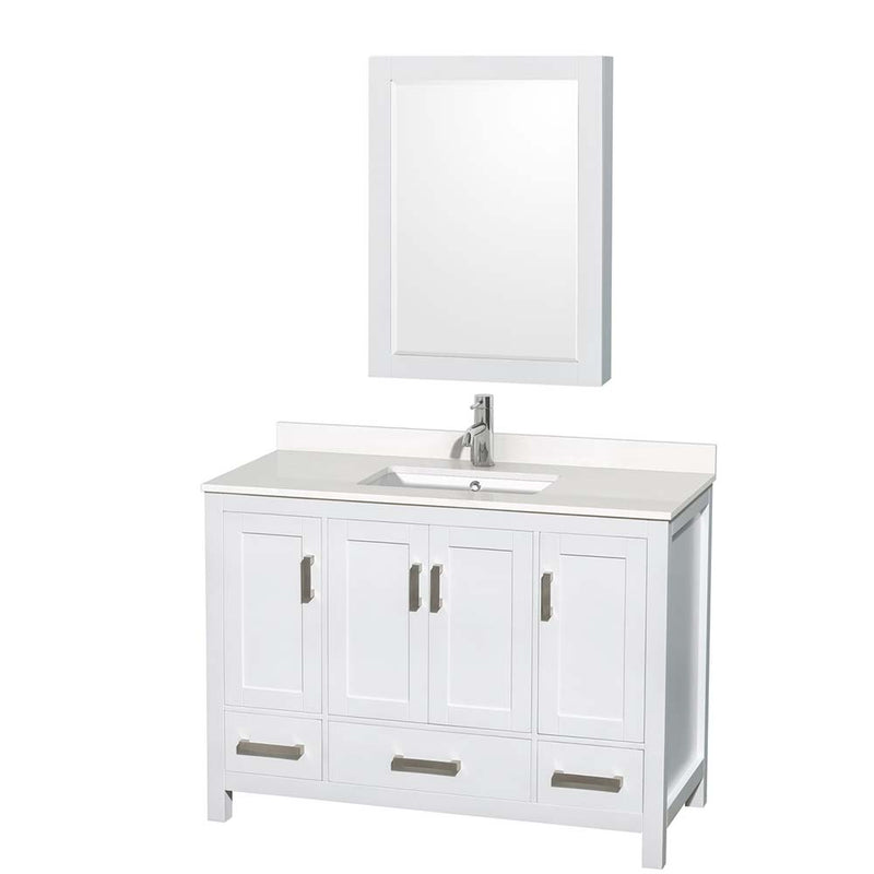 Sheffield 48 Inch Single Bathroom Vanity in White - 62