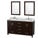 Sheffield 60 Inch Double Bathroom Vanity in Espresso - 38